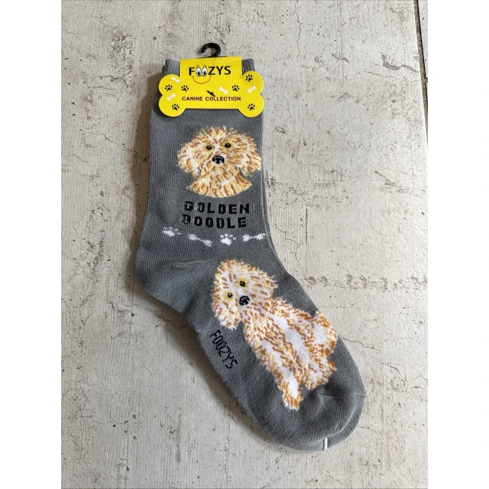 Golden Doodle Foozys Canine Collection Dog Themed Socks 9-11 New With Tags